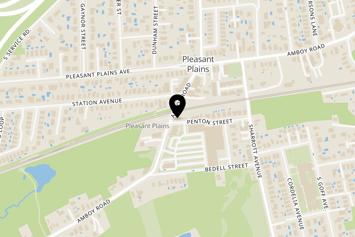 Map showing the location of Citi Bagels on 6372 Amboy Rd in Staten Island